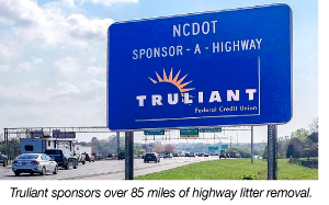 Truliant sponsors over 85 miles of Litter removal