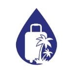 icon of suitcase and palm tree