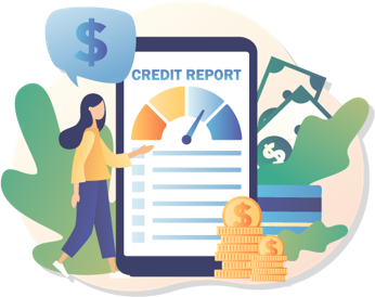 cartoon of woman and finances