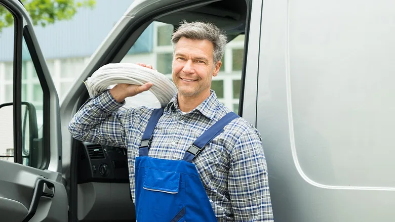 Man with a work van