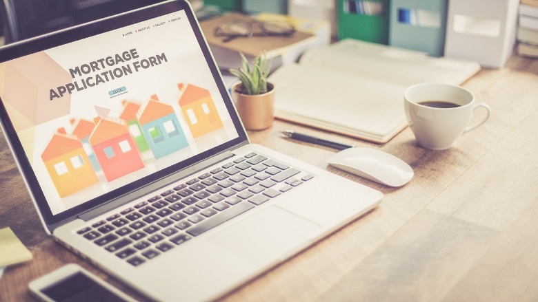 Computer with Mortgage Application Form