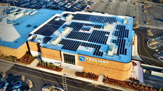 Solar panels on rooftop of Operations Center