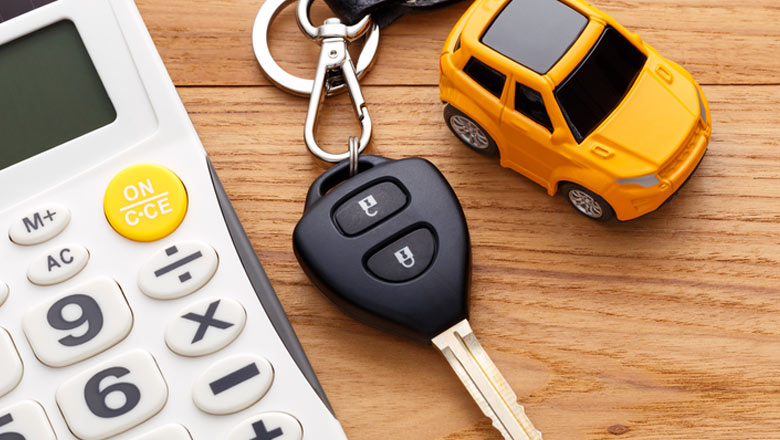 car keys and calculator