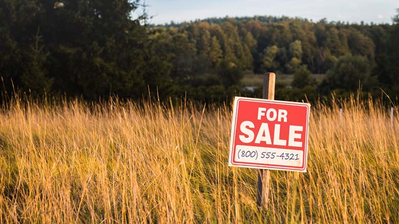 Land for sale sign