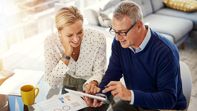 Couple happy with their financial investments