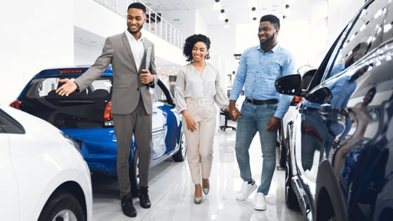 Couple shopping for a car