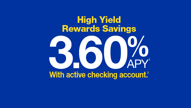 high yield savings 3.60% APY with active checking