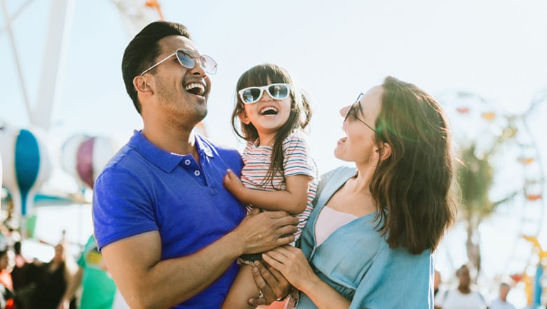 Family enjoying a visit to the Amusement Park