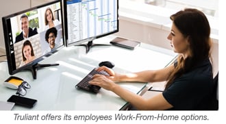 Woman working remotely