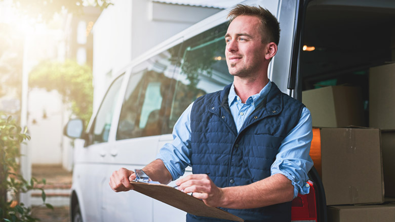 Man with delivery van