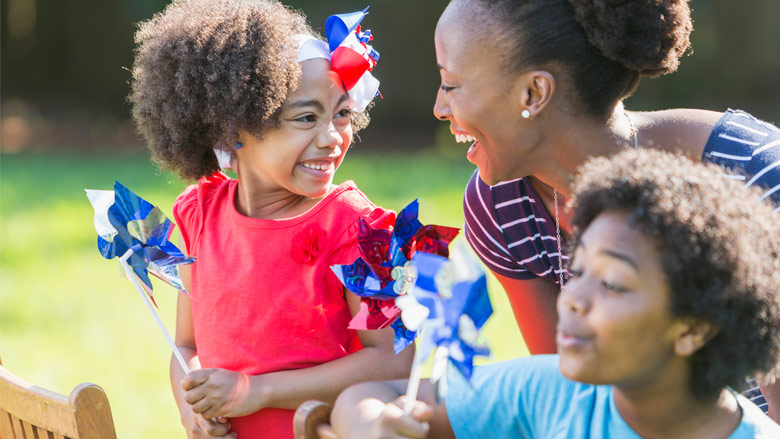 Family enjoying the Fourth of July