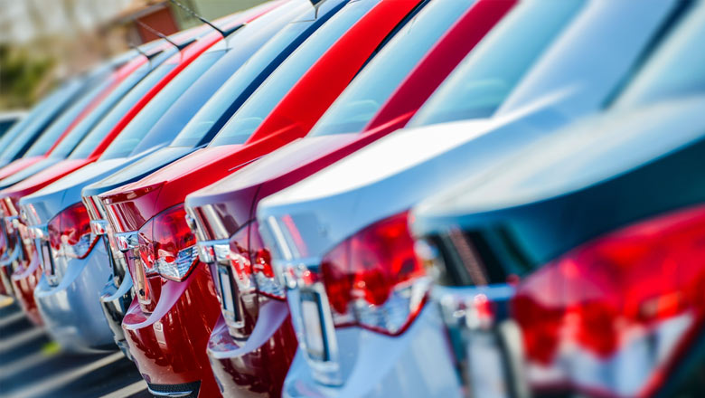 cars on a dealership lot