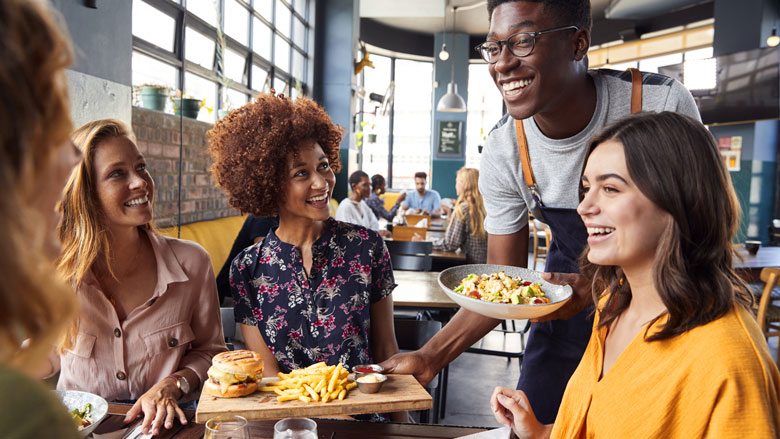 Friends at a restaurant