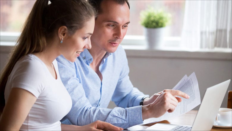 Couple researching a home equity loan1