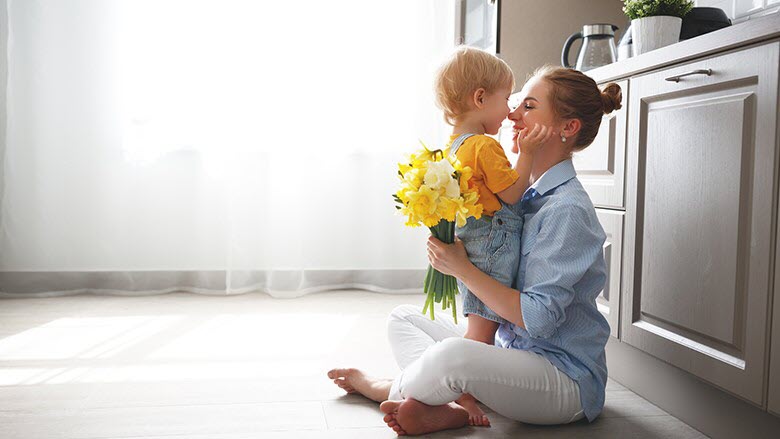 mother and daughter in the kitchen