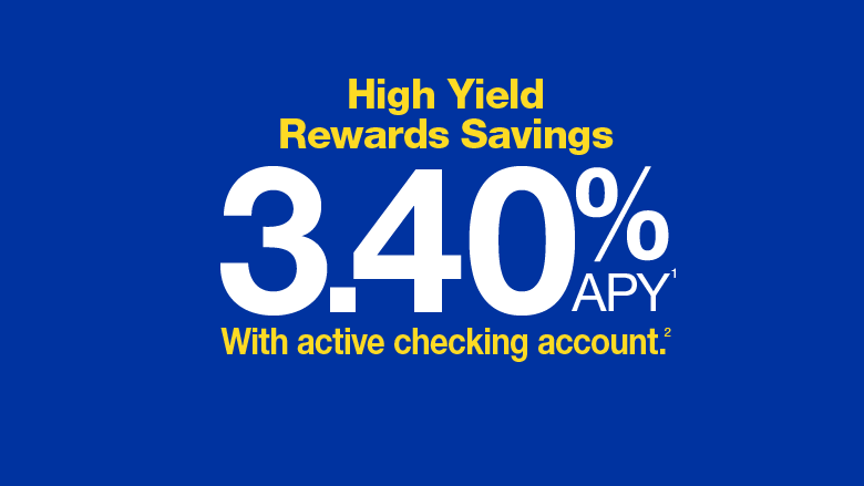 high yield savings 3.40% APY with active checking